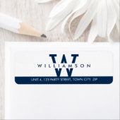 MONOGRAM Moderner einfacher Anfangsname dunkelblau (Insitu)