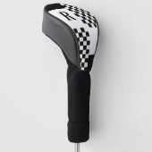 Monogram Moderner Karo Schwarz/Weiß Golf Headcover (angewinkelt)