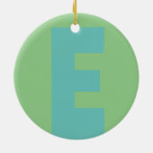 Monogram, moderner Pfefferminzkorallenpfirsich Keramik Ornament (Hinten)