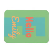 Monogram, moderner Pfefferminzkorallenpfirsich Magnet (Horizontal)