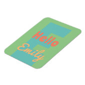 Monogram, moderner Pfefferminzkorallenpfirsich Magnet (Linke Seite)