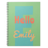 Monogram, moderner Pfefferminzkorallenpfirsich Notizblock (Vorderseite)