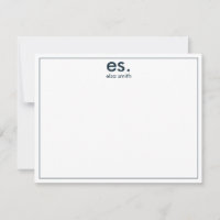 Monogram Modernes Elegantes Minimal Blau und Weiß