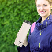 Monogram Modernes Minimalistisch Chic Blush Pink Thermosbecher
