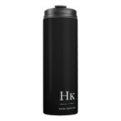 Monogram Modernes Minimalistisch Chic Schwarz-weiß Thermosbecher (Vorderseite)