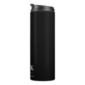 Monogram Modernes Minimalistisch Chic Schwarz-weiß Thermosbecher (Nach rechts gedreht)