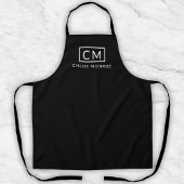 Monogram Modernes Minimalistisch Classic Schwarz-w Schürze