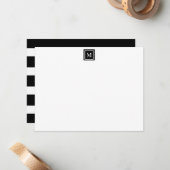 Monogram Modernes Personalisiert Stationery Mitteilungskarte (Vorderseite/Rückseite Beispiel)