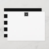 Monogram Modernes Personalisiert Stationery Mitteilungskarte (Vorne/Hinten)