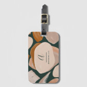Monogram modernes Rostgrün abstrakt stilvoll elega Gepäckanhänger (Vorderseite Vertikal)