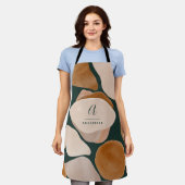 Monogram modernes Rostgrün abstrakt stilvoll elega Schürze (Getragen)