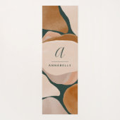 Monogram modernes Rostgrün abstrakt stilvoll elega Yogamatte (Rückseite)