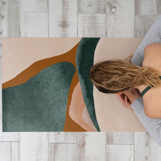 Monogram modernes Rostgrün abstrakt stilvoll elega Yogamatte