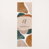 Monogram modernes Rostgrün abstrakt stylisch Yogamatte (Rückseite)