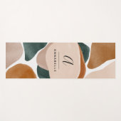 Monogram modernes Rostgrün abstrakt stylisch Yogamatte (Vorderseite (Horizontal))