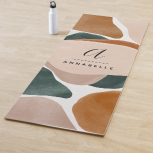 Monogram modernes Rostgrün abstrakt stylisch Yogamatte