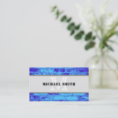 Monogram Modernes Vintag Blue Background Visitenkarte (Stehend Vorderseite)