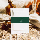 Monogram Moody Burgundy Emerald Green Wedding Einladungsbanderole