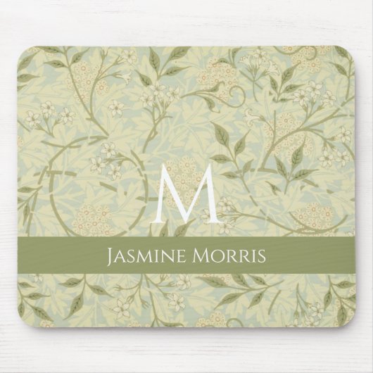 Monogram Morris Jasmine Vintag Floral Individuelle Mousepad (Vorne)