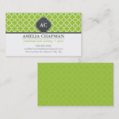MONOGRAM-Morrokan-Kachel-Kachelgrün Visitenkarte (Vorne/Hinten)