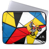 Monogram Motorrad Abstrakt Laptopschutzhülle (Vorderseite)