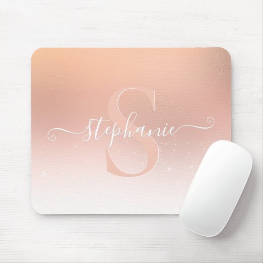 Monogram-Mouse-Pad mit Goldschimmer-Glitzer Mousepad (Mit Mouse)