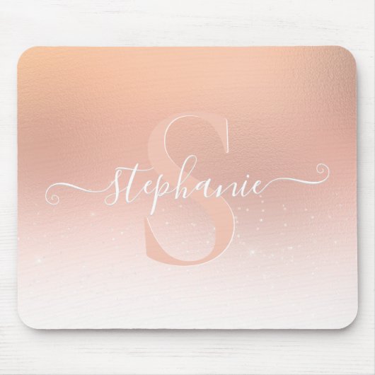 Monogram-Mouse-Pad mit Goldschimmer-Glitzer Mousepad (Vorne)