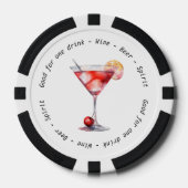 Monogram Mr. Cosmo Drink Voucher Wedding Pokerchips (Vorderseite)