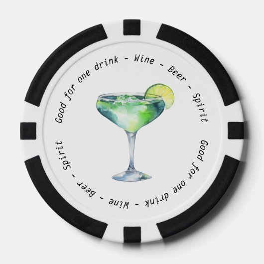 Monogram Mr. Daiquiri Drink Voucher Wedding Pokerchips (Vorderseite)