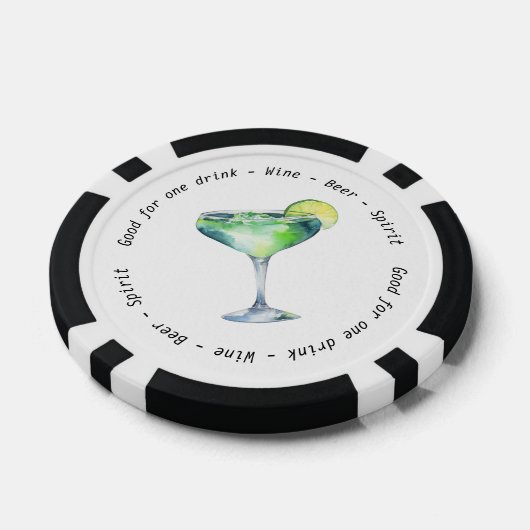 Monogram Mr. Daiquiri Drink Voucher Wedding Pokerchips (Einzeln)