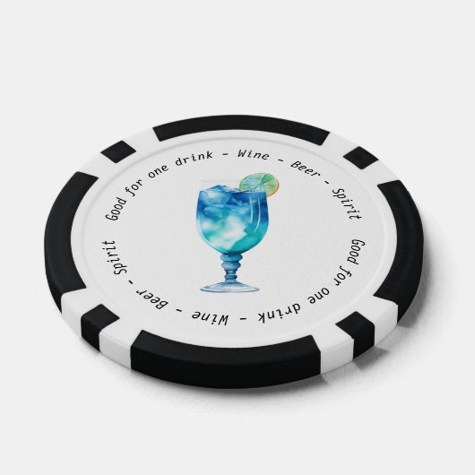 Monogram Mr. Hawaiian Drink Voucher Wedding Pokerchips (Einzeln)