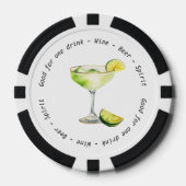 Monogram Mr. Margarita Drink Voucher Wedding Pokerchips (Vorderseite)