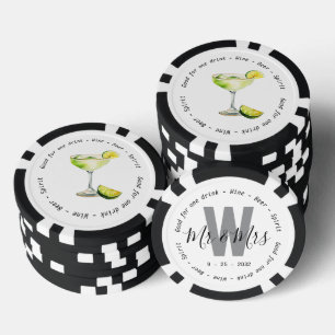 Monogram Mr. Margarita Drink Voucher Wedding Pokerchips