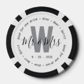 Monogram Mr. Mimosa Drink Voucher Wedding Pokerchips (Rückseite)
