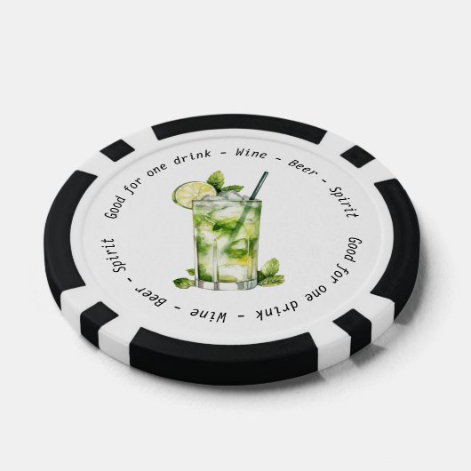 Monogram Mr. Mojito Drink Voucher Wedding Pokerchips (Einzeln)