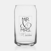 Monogram Mr. & Mrs Familienname Neu verheiratete P Dosenglas (Vorderseite)