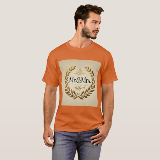 Monogram Mr. & Mrs Laurel Mens Tshirt (Vorne ganz)