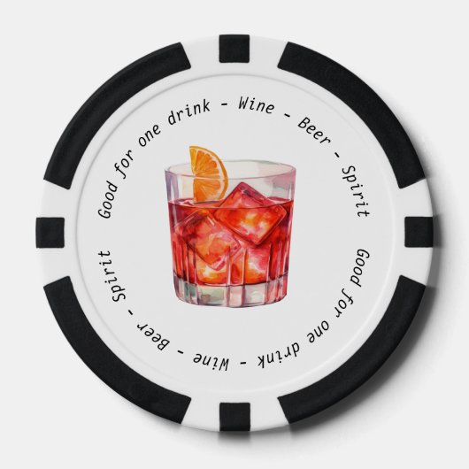 Monogram Mr. Negroni Drink Voucher Wedding Pokerchips (Vorderseite)