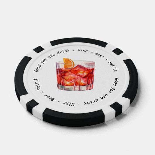 Monogram Mr. Negroni Drink Voucher Wedding Pokerchips (Einzeln)