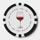 Monogram Mr. Red Wine Drink Voucher Wedding Pokerchips (Vorderseite)