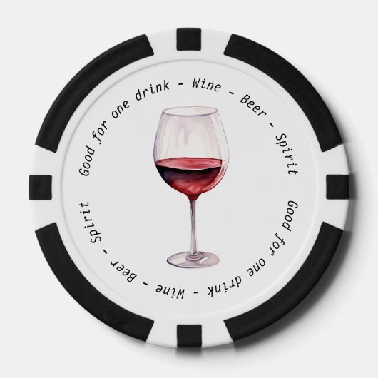 Monogram Mr. Red Wine Drink Voucher Wedding Pokerchips (Vorderseite)