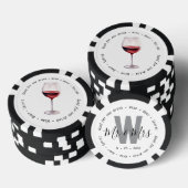 Monogram Mr. Red Wine Drink Voucher Wedding Pokerchips (Stapel)