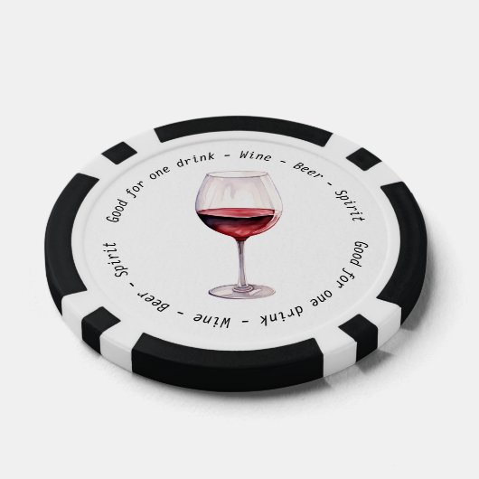 Monogram Mr. Red Wine Drink Voucher Wedding Pokerchips (Einzeln)