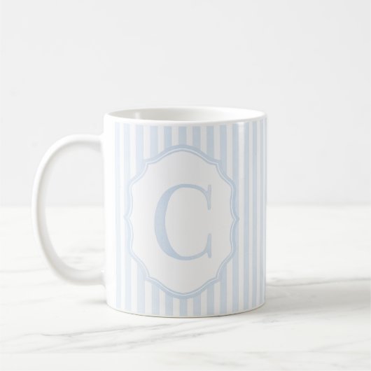 Monogram Mug Letter C, Blue Striped Kaffeetasse (Links)