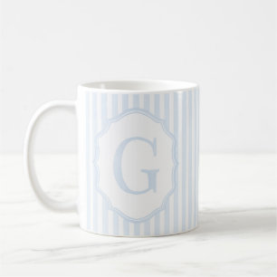 Monogram Mug Letter G, Blue Striped Kaffeetasse
