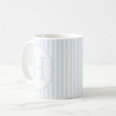 Monogram Mug Letter H, Blue Striped Kaffeetasse (Vorderseite Links)