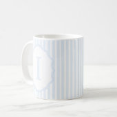 Monogram Mug Letter I, Blue Striped Kaffeetasse (Vorderseite Links)