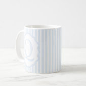 Monogram Mug Letter Q, Blue Striped Kaffeetasse (Vorderseite Links)