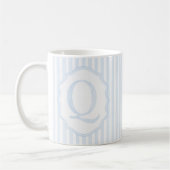 Monogram Mug Letter Q, Blue Striped Kaffeetasse (Links)