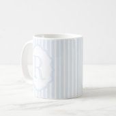 Monogram Mug Letter R, Blue Striped Kaffeetasse (Vorderseite Links)